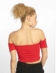 Urban Classics Tops sans manche Cold Shoulder Smoke Cropped rouge